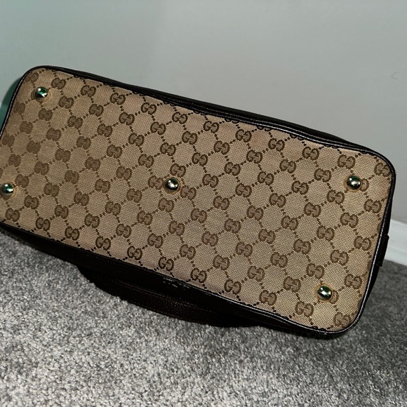 Gucci Charm Convertible Dome Satchel GG Canvas with Leather Medium - Picture 6 of 17